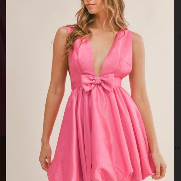 Mable Pink Bow Dress - Picture 1 of 3